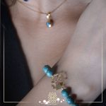 ست گردنبند و دستبند طلا طرح فیروزه